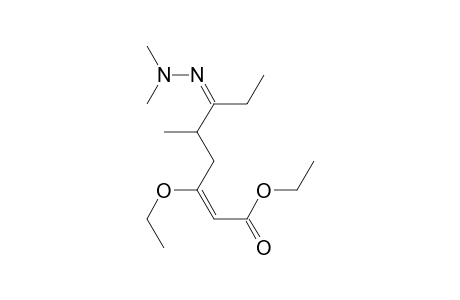 2-Octenoic acid, 6-(dimethylhydrazono)-3-ethoxy-5-methyl-, ethyl ester, (E,Z)-(.+-.)-