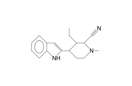1-Methyl-2-cyano-3-ethyl-4-(3'-indolyl)-piperidine