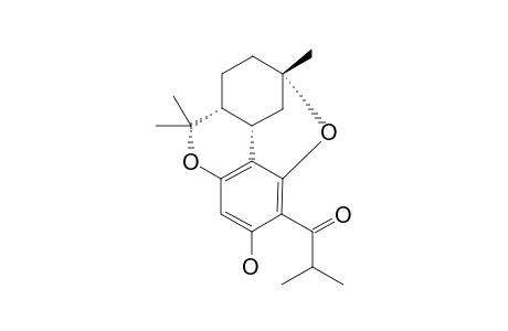 EMPETRIFRANZINAN_B;1-(1,0-EPOXY-3-HYDROXY-6,6,9-TRIMETHYL-6A,7,8,9,10,10A-HEXAHYDRO-6-H-BENZO-[C]-CHROMENE-2-YL)-2-METHYLPROPAN-1-ONE