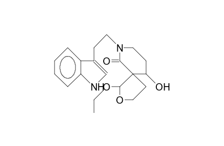 1-Ethoxy-10.beta.-hydroxy-7-(2-<indol-3-yl>-ethyl)-2-oxa-7-aza-spiro(4.5)decan-6-one
