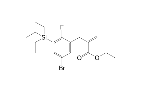 ethyl 2-(5-bromo-2-fluoro-3-(triethylsilyl)benzyl)acrylate