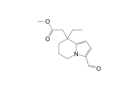Methyl 8-ethyl-3-formyl-5,6,7,8-tetrahydroindolizin-8-acetate