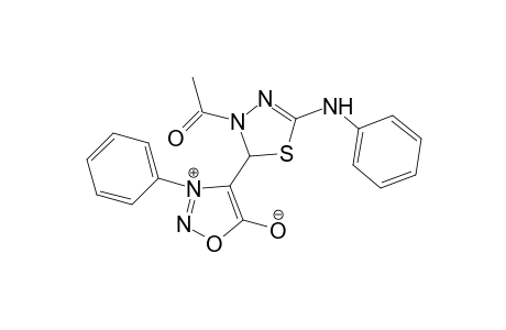 4-Acetyl 2-phenylamino-5-(3-phenylsydnon-4-yl)-4,5-dihydro[1,3,4]thiadiazole