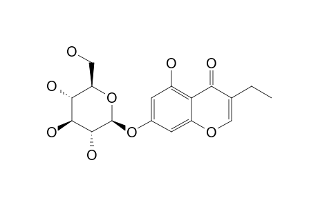 TAKANECHROMONE-B;5,7-DIHYDROXY-3-ETHYL-CHROMONE-7-O-BETA-D-GLUCOPYRANOSIDE