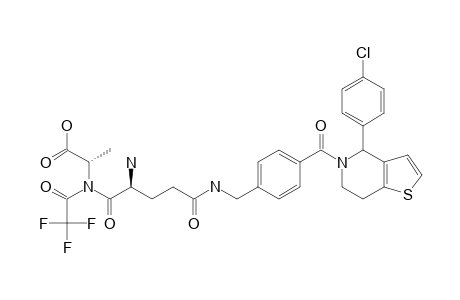 #14;1-(1-CARBOXY-ETHYLCARBAMOYL)-3-[4-[4-(4-CHLOROPHENYL)-4,5,6,7-TETRAHYDRO-4H-THIENO-[3,2-C]-PYRIDINE-5-CARBONYL]-BENZYLCARBAMOYL]-PROPYL-AMMONIUM-TRIFLUOROA