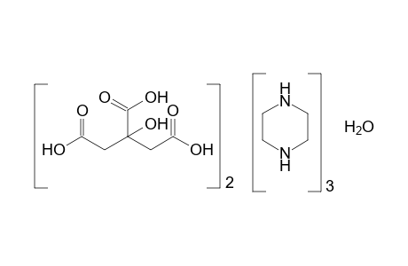 piperazine, citrate(3:2), hydrated