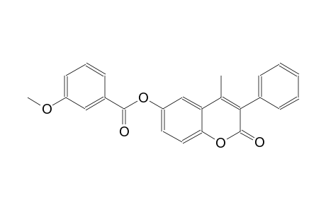 benzoic acid, 3-methoxy-, 4-methyl-2-oxo-3-phenyl-2H-1-benzopyran-6-yl ester