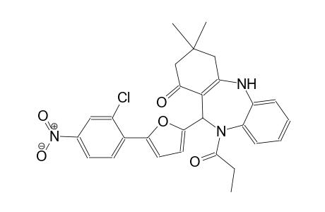 11-[5-(2-chloro-4-nitrophenyl)-2-furyl]-3,3-dimethyl-10-propionyl-2,3,4,5,10,11-hexahydro-1H-dibenzo[b,e][1,4]diazepin-1-one