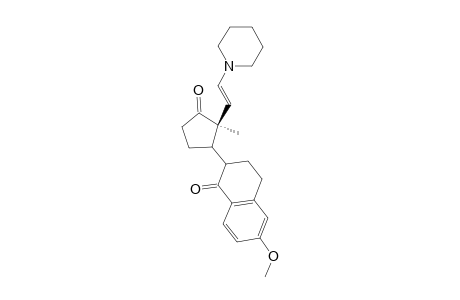 1(2H)-Naphthalenone, 3,4-dihydro-6-methoxy-2-[2-methyl-3-oxo-2-[2-(1-piperidinyl)ethenyl]cyclopentyl]-, [1S-[1.alpha.(R*),2.beta.(E)]]-
