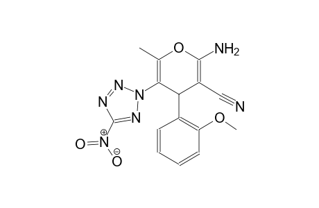 4H-pyran-3-carbonitrile, 2-amino-4-(2-methoxyphenyl)-6-methyl-5-(5-nitro-2H-tetrazol-2-yl)-