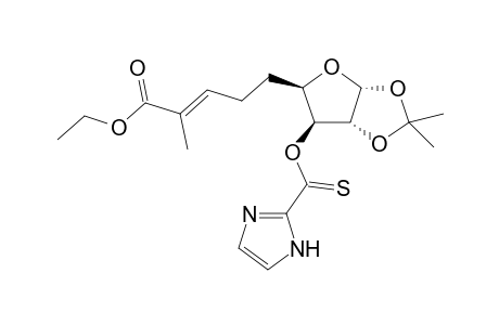 Ethyl 1,2-O-isopropylidene-8-C-methyl-3-O-thiocarbonylimidazole-5,6,7,8-tetradeoxy-.alpha.,D-xylo-nona-7-enofuranuronate