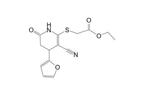 ethyl {[3-cyano-4-(2-furyl)-6-oxo-1,4,5,6-tetrahydro-2-pyridinyl]sulfanyl}acetate