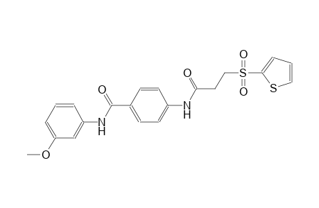 N-(3-methoxyphenyl)-4-{[3-(2-thienylsulfonyl)propanoyl]amino}benzamide