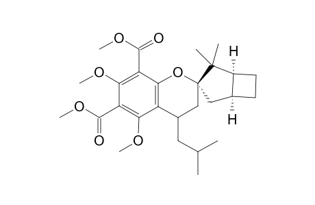 Spiro[2H-1-benzopyran-2,3'-bicyclo[3.2.0]heptane]-6,8-dicarboxylic acid, 3,4-dihydro-5,7-dimethoxy-2',2'-dimethyl-4-(2-methylpropyl)-, dimethyl ester, [1'.alpha.,3'.alpha.,3'(R*),5'.alpha.]-(.+-.)-