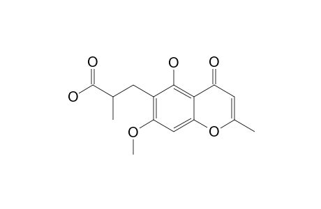CQ-11;CHAETOQUADRIN-K;5-HYDROXY-6-(2'-CARBOXY)-PROPYL-7-METHOXY-2-METHYL-CHROMONE
