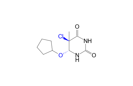 trans-5-chloro-6-(cyclopentyloxy)-5-methylhydrouracil