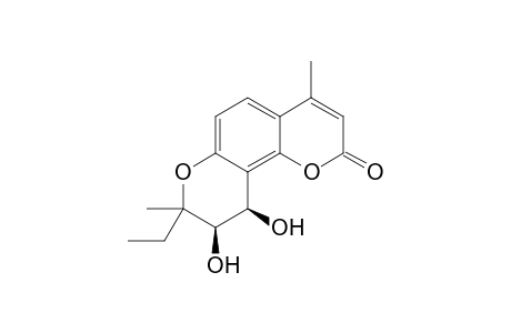 9,10-Dihydroxy-8-ethyl-4,8-dimethyl-8,9,10-trihydro-2H-pyrano[6,5-h]-2H-chromen-2-one