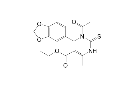 Ethyl 3-acetyl-4-(benzo[d][1,3]dioxol-5-yl)-6-methyl-2-thioxo-1,2,3,4-tetrahydropyrimidine-5-carboxylate