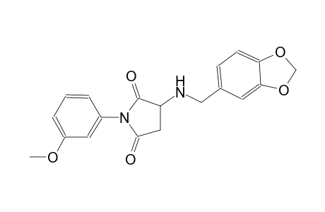 3-[(1,3-benzodioxol-5-ylmethyl)amino]-1-(3-methoxyphenyl)-2,5-pyrrolidinedione