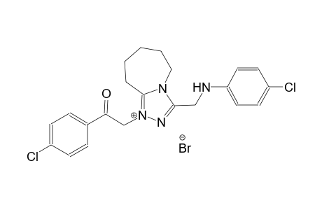 3-[(4-chloroanilino)methyl]-1-[2-(4-chlorophenyl)-2-oxoethyl]-6,7,8,9-tetrahydro-5H-[1,2,4]triazolo[4,5-a]azepin-1-ium bromide