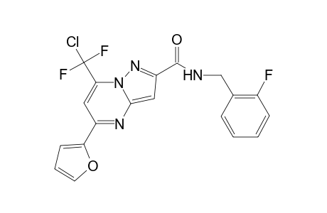 7-[chloranyl-bis(fluoranyl)methyl]-N-[(2-fluorophenyl)methyl]-5-(furan-2-yl)pyrazolo[1,5-a]pyrimidine-2-carboxamide