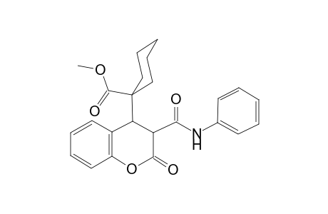 Cyclohexanecarboxylic acid, 1-[3,4-dihydro-2-oxo-3-[(phenylamino)carbonyl]-2H-1-benzopyran-4-yl]-, methyl ester