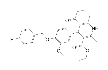 ethyl 4-{4-[(4-fluorobenzyl)oxy]-3-methoxyphenyl}-2-methyl-5-oxo-1,4,5,6,7,8-hexahydro-3-quinolinecarboxylate