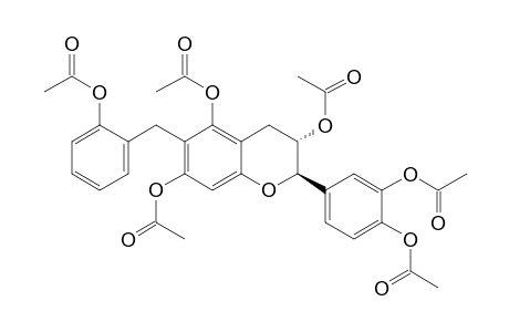 2H-1-Benzopyran-3,5,7-triol, 6-[[2-(acetyloxy)phenyl]methyl]-2-[3,4-bis(acetyloxy)phenyl]-3,4-dihydro-, triacetate, (2R-trans)-