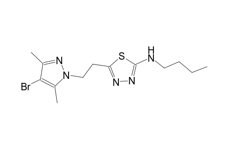 N-{5-[2-(4-bromo-3,5-dimethyl-1H-pyrazol-1-yl)ethyl]-1,3,4-thiadiazol-2-yl}-N-butylamine