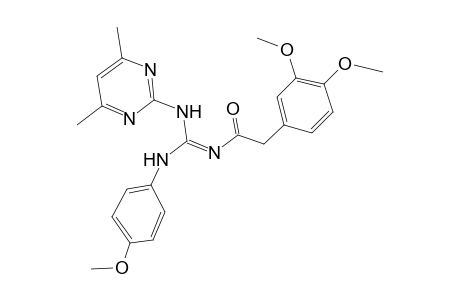 2-(3,4-dimethoxyphenyl)-N-[[(4,6-dimethyl-2-pyrimidinyl)amino]-(4-methoxyanilino)methylidene]acetamide