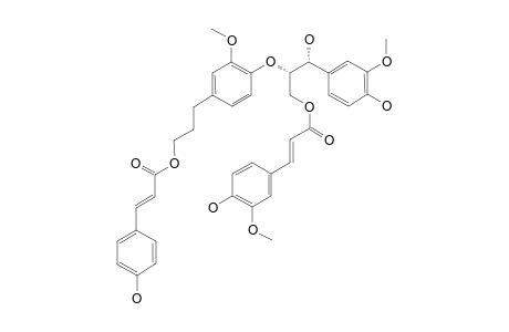#1;TURFORMOSIN-A;ERYTHRO-7-(4-HYDROXY-3-METHOXYPHENYL)-9-(4-HYDROXY-3-METHOXY-CINNAMOYLOXY)-8-[4'-[9'-(4-HYDROXY-CINNAMOYLOXY)-7'-PROPENYL]-3'-METHOXYPHENOXY]-