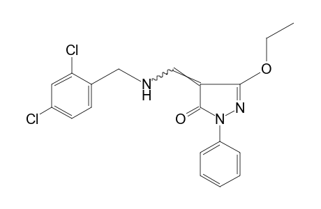 4-{[(2,4-DICHLOROBENZYL)AMINO]METHYLENE}-3-ETHOXY-1-PHENYL-2-PYRAZOLIN-5-ONE