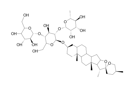 TIGOGENIN 3-O-alpha-L-RHAMNOPYRANOSYL-(1->2)-O-(beta-D-GLUCOPYRANOSYL-(1->4))-beta-D-GLUCOPYRANOSIDE