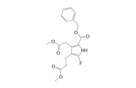 2-Benzyloxycarbonyl-3-(methoxycarbonylmethyl)-4-(methoxycarbonylethyl)-5-fluoropyrrole