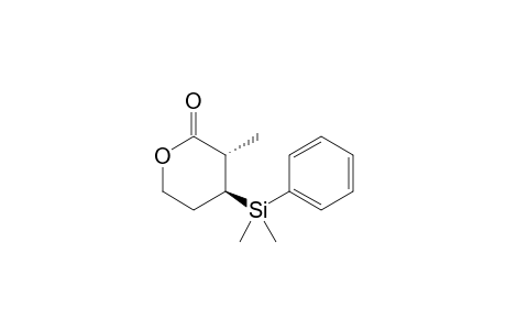 (2R*,3R*)-5-Hydroxy-2-methyl-3-dimethyl(phenyl)silylpentanoic acid .delta.-lactone