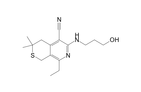 8-Ethyl-6-[(3-hydroxypropyl)amino]-3,3-dimethyl-3,4-dihydro-1H-thiopyrano[3,4-c]pyridine-5-carbonitrile