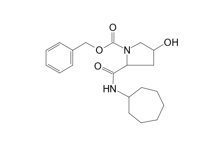 Benzyl 2-[(cycloheptylamino)carbonyl]-4-hydroxy-1-pyrrolidinecarboxylate