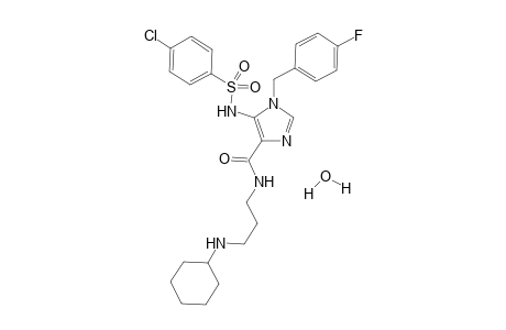 5-(4-Chlorophenylsulfonylamino)-1-(4-fluorophenylmethyl)-1H-imidazole-N-(3-cyclohexylaminopropyl)-4-carboxamide sesquihydrate