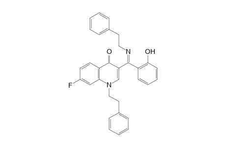 (Z)-7-fluoro-3-((2-hydroxyphenyl)(phenethylimino)methyl)-1-phenethylquinolin-4(1H)-one