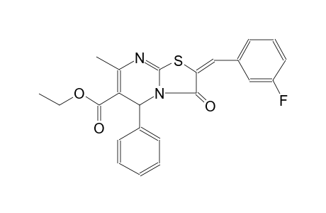 ethyl (2E)-2-(3-fluorobenzylidene)-7-methyl-3-oxo-5-phenyl-2,3-dihydro-5H-[1,3]thiazolo[3,2-a]pyrimidine-6-carboxylate