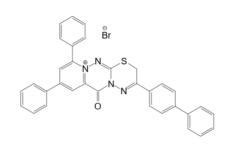 3-(Biphenyl)-6-oxo-8,10-diphenyl-2H,6H-pyrido[2,1-f][1,3,4]thiadiazino[2,3-c][1,2,4]triazin-11-ium bromide