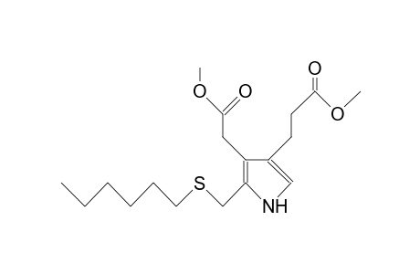 2-Hexylthiomethyl-4-(2-methoxycarbonylethyl)-3-M ethoxycarbonylmethyl-pyrrole