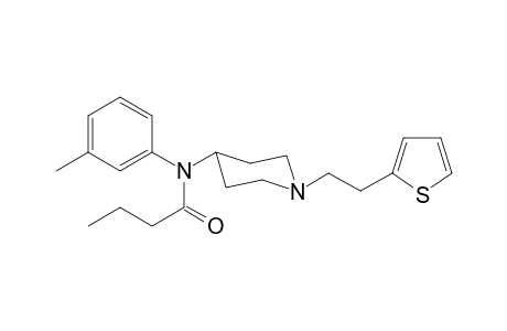 N-(3-Methylphenyl)-N-(1-[2-(thiophen-2-yl)ethyl]piperidin-4-yl)butanamide