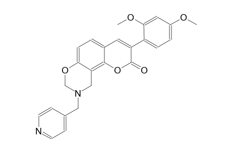 2H,8H-pyrano[2,3-f][1,3]benzoxazin-2-one, 3-(2,4-dimethoxyphenyl)-9,10-dihydro-9-(4-pyridinylmethyl)-