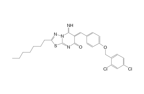 (6Z)-6-{4-[(2,4-dichlorobenzyl)oxy]benzylidene}-2-heptyl-5-imino-5,6-dihydro-7H-[1,3,4]thiadiazolo[3,2-a]pyrimidin-7-one