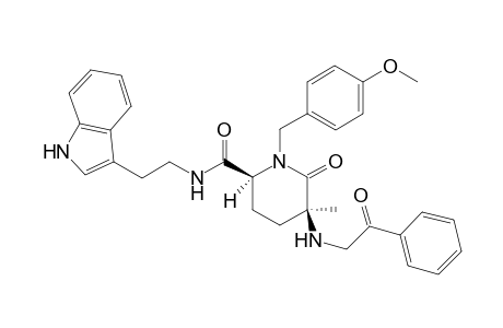 (2S*,5S*)-1-(4-Methoxybenzyl)-5-methyl-6-oxo-5-(phenacylamino)piperidine-2-carboxylic acid {2-(1H-indol-3-ylethyl}amide
