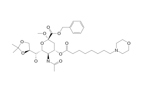 BENZYL-2-ALPHA-O-METHYL-4-O-(8-MORPHOLIN)-CAPRILOYL-5-N-ACETYL-8,9-O-ISOPROPYLIDENE-NEURAMINATE