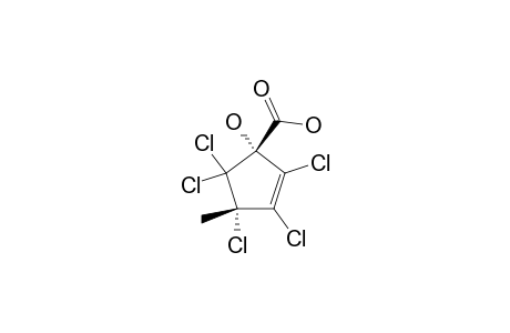 2,3,T-4,5,5-PENTACHLORO-1-HYDROXY-4-METHYLCYCLOPENT-2-ENE-R-1-CARBOXYLIC-ACID-HYDRATE