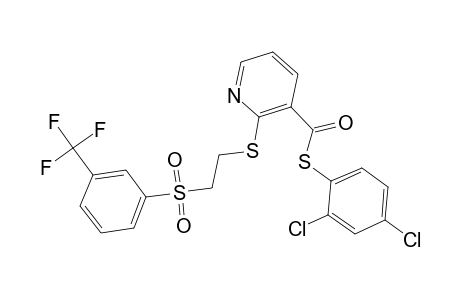 2-[2-[3-(trifluoromethyl)phenyl]sulfonylethylthio]-3-pyridinecarbothioic acid S-(2,4-dichlorophenyl) ester