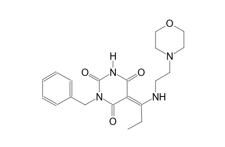 (5E)-1-benzyl-5-(1-{[2-(4-morpholinyl)ethyl]amino}propylidene)-2,4,6(1H,3H,5H)-pyrimidinetrione
